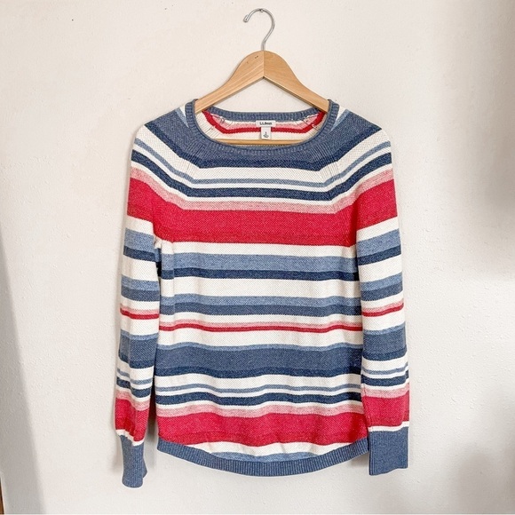 L.L. Bean | Striped Knit Cozy Cotton Sweater - Picture 1 of 9